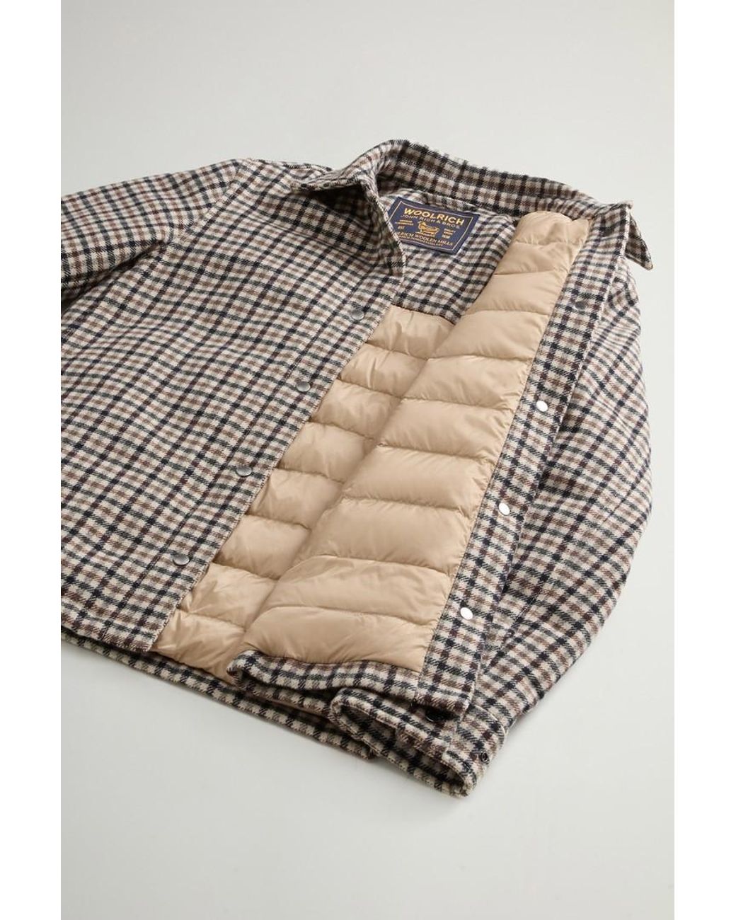 Chaqueta Camisera Alaskan A Cuadros De Mezcla De Lana Acolchada Para Mujer Talla Woolrich de color Blue