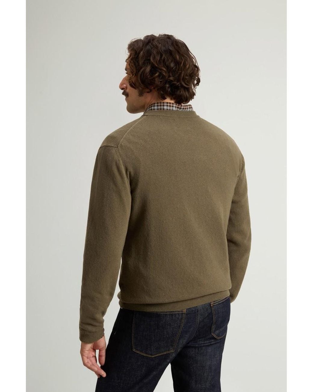 Jersey De Cuello Redondo De Pura Lana Virgen Para Hombre Talla Woolrich de hombre de color Natural