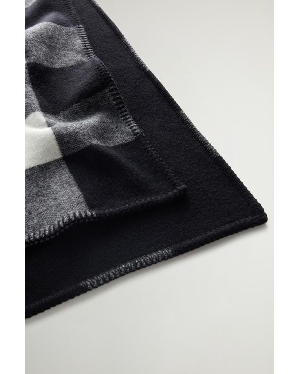 Manta Buffalo A Cuadros De Doble Cara De Pura Lana Talla One Woolrich de color Black