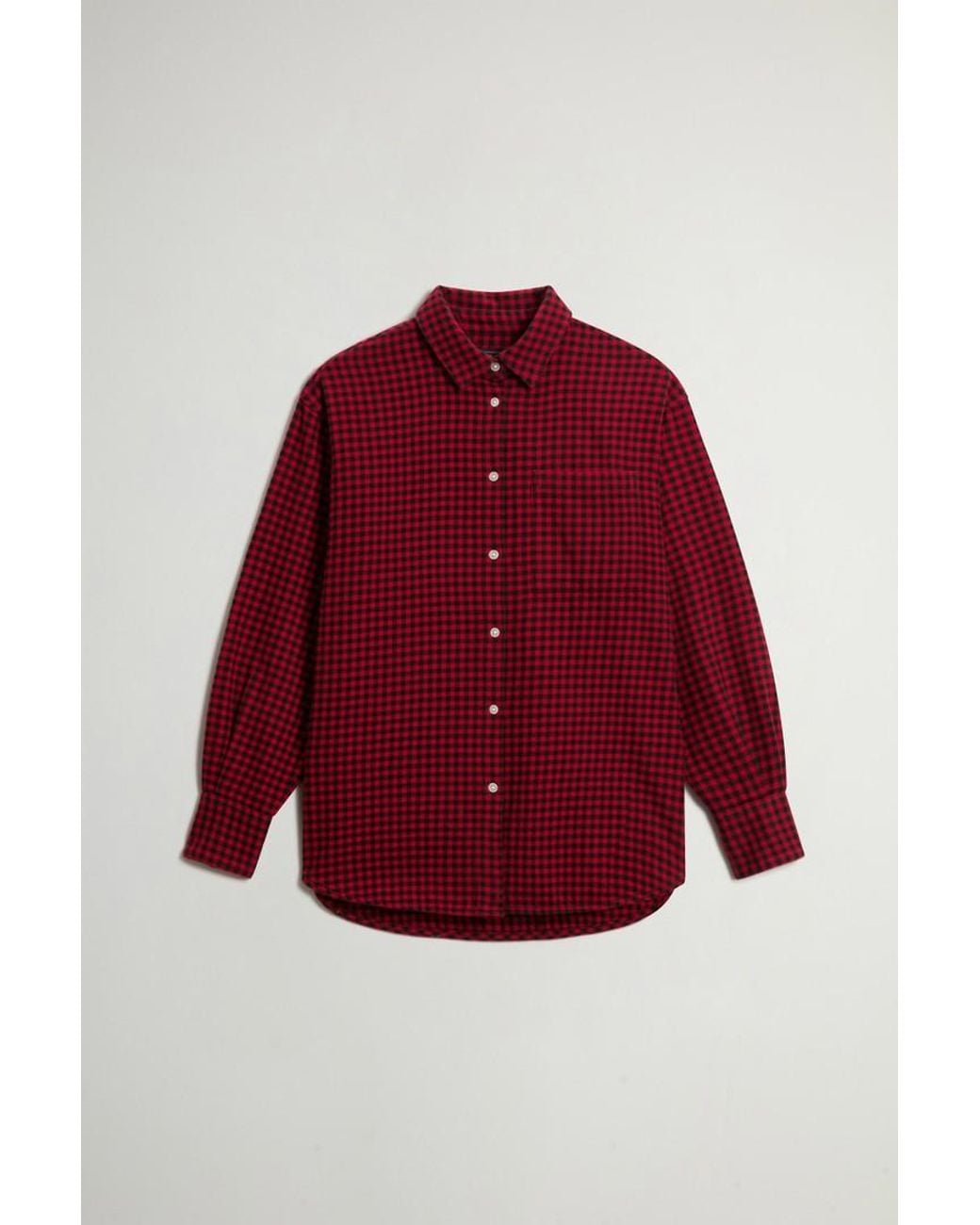 Camisa A Cuadros De Franela De Puro Algodón Para Mujer Talla Woolrich de color Red