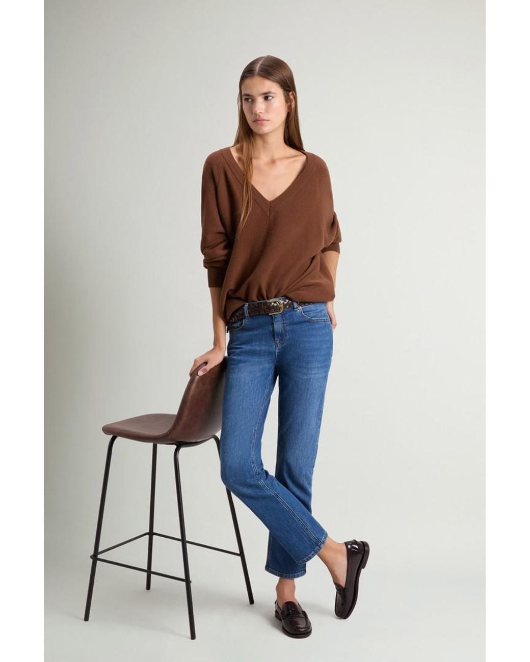 Jersey De Lana Virgen Y Cachemira Para Mujer Talla Woolrich de color Brown