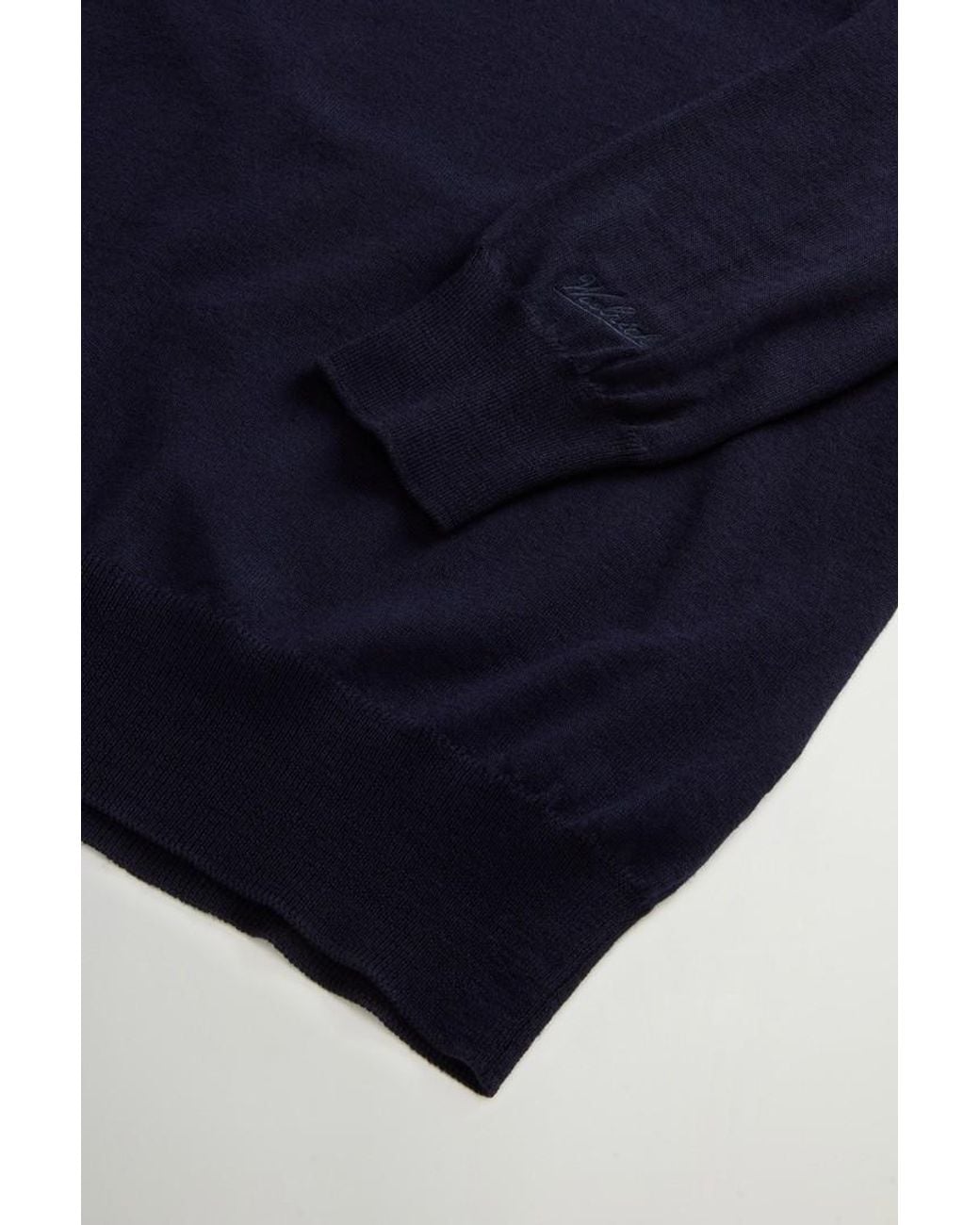 Jersey De Cuello Redondo De Pura Lana Virgen Merina Para Hombre Talla Woolrich de hombre de color Blue