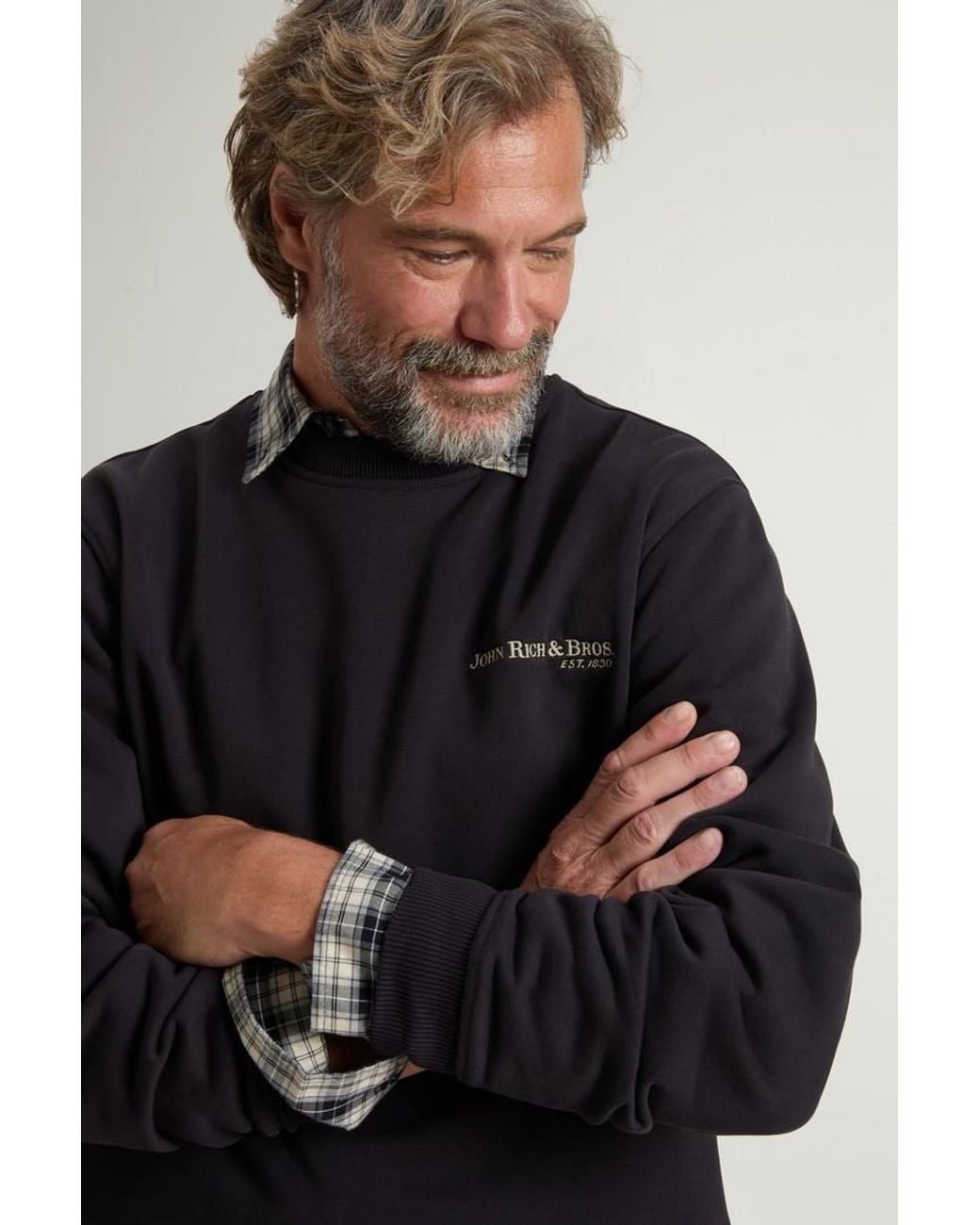 Sudadera De Cuello Redondo De Mezcla De Algodón Con Estampado Para Hombre Talla Woolrich de hombre de color Blue