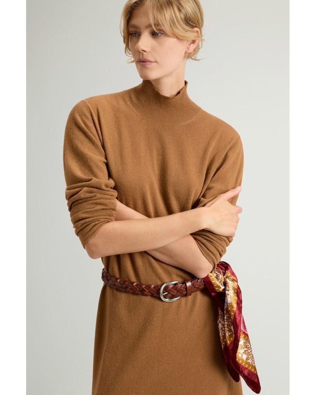 Vestido De Mezcla De Lana Virgen Y Cachemira Para Mujer Talla Woolrich de color White