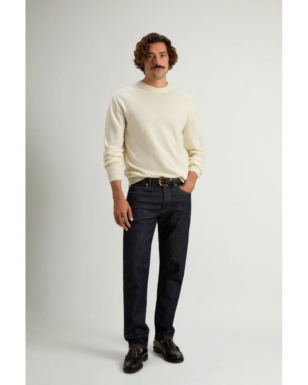 Jersey De Cuello Redondo De Pura Lana Virgen Para Hombre Talla Woolrich de hombre de color Natural