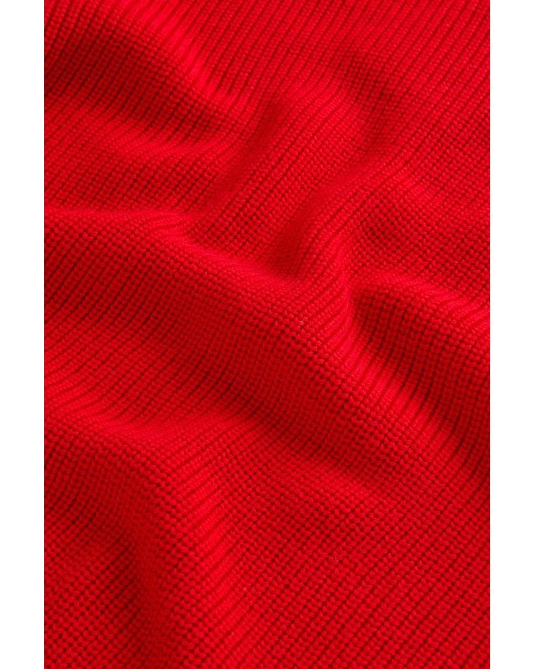 Jersey De Cuello Alto De Pura Lana Virgen Merina Para Mujer Talla Woolrich de color Red