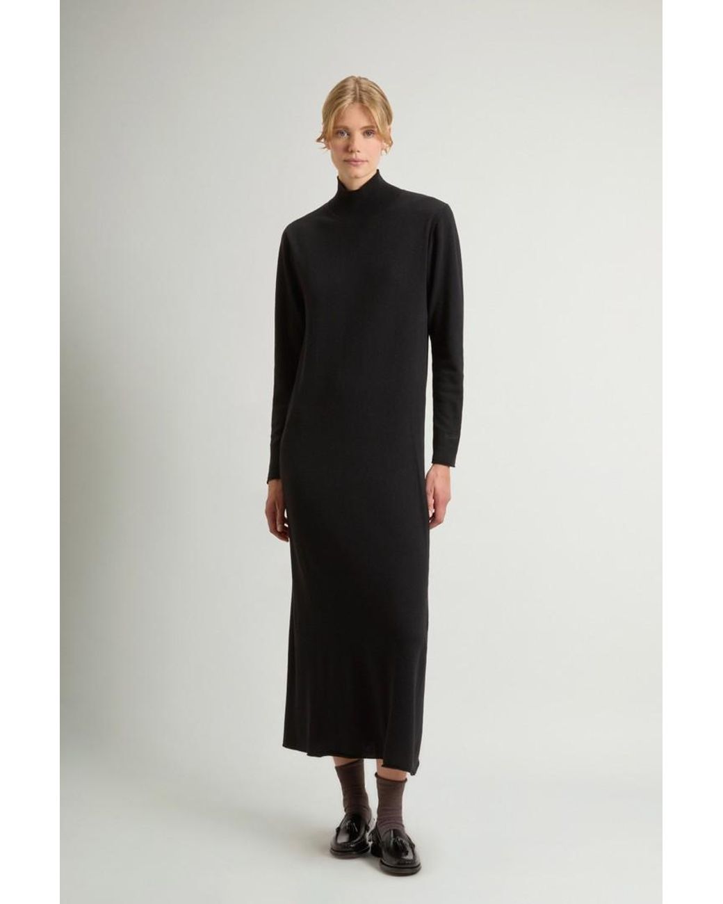 Vestido De Mezcla De Lana Virgen Y Cachemira Para Mujer Talla Woolrich de color Black