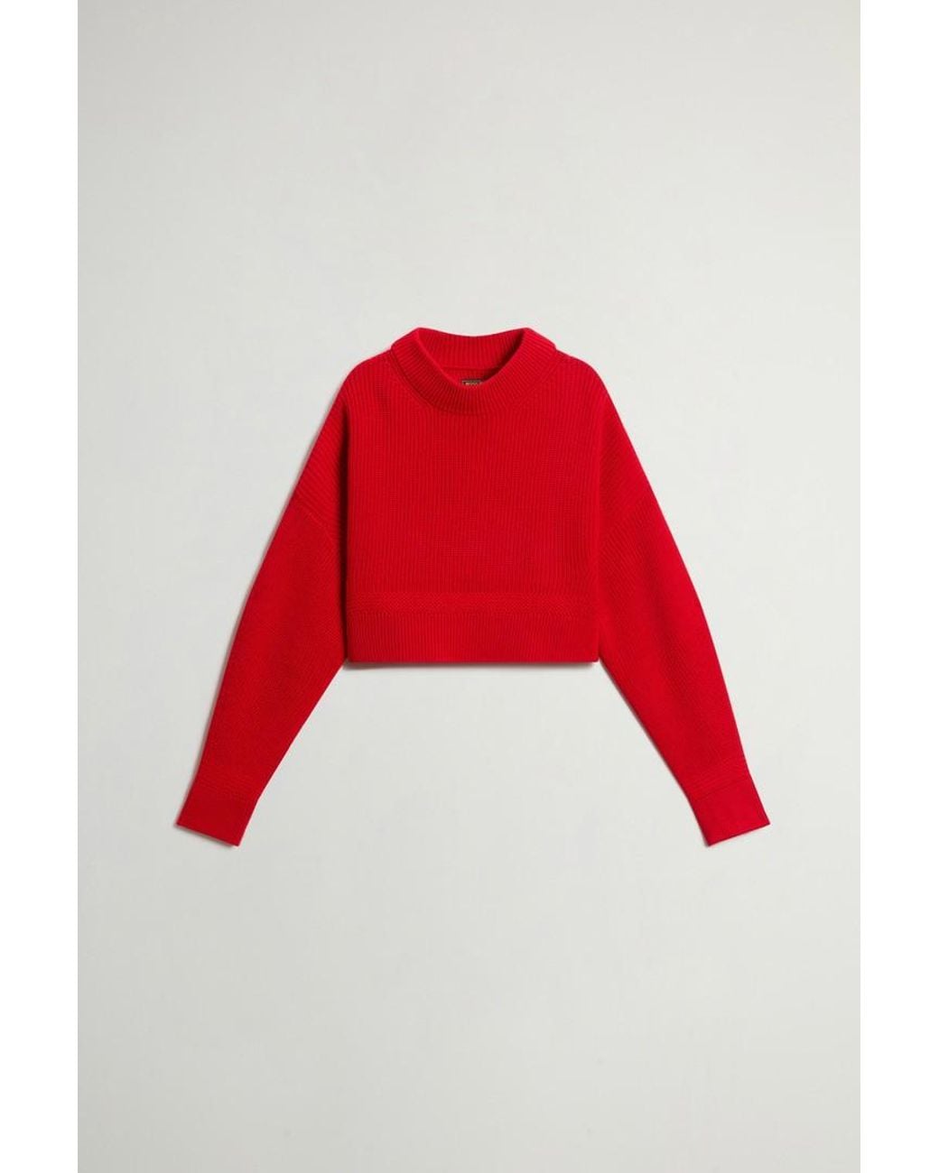 Jersey De Cuello Redondo Acanalado De Pura Lana Virgen Merina Para Mujer Talla Woolrich