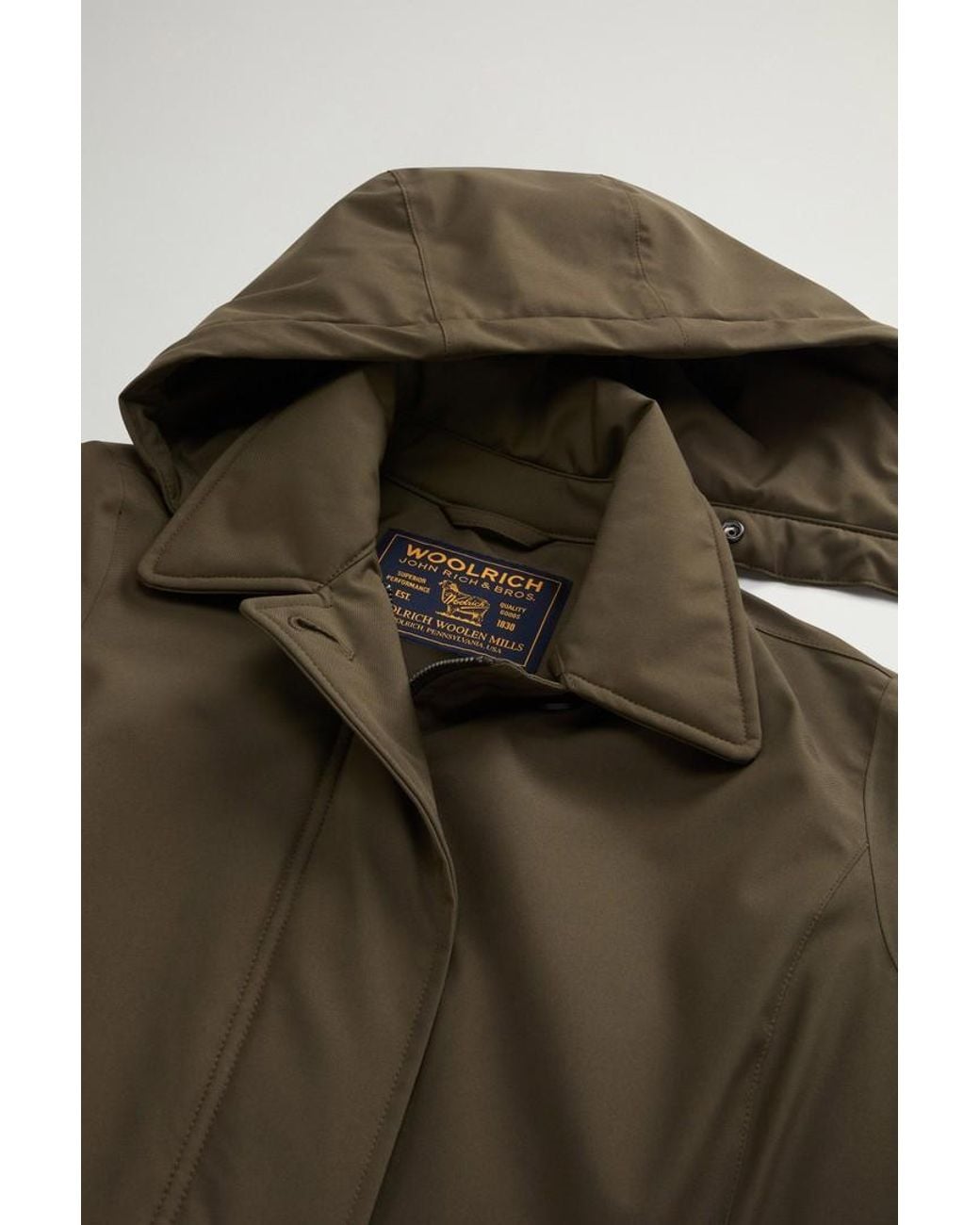 Abrigo De Light Stretch Con Capucha Extraíble Para Mujer Talla Woolrich de color Blue