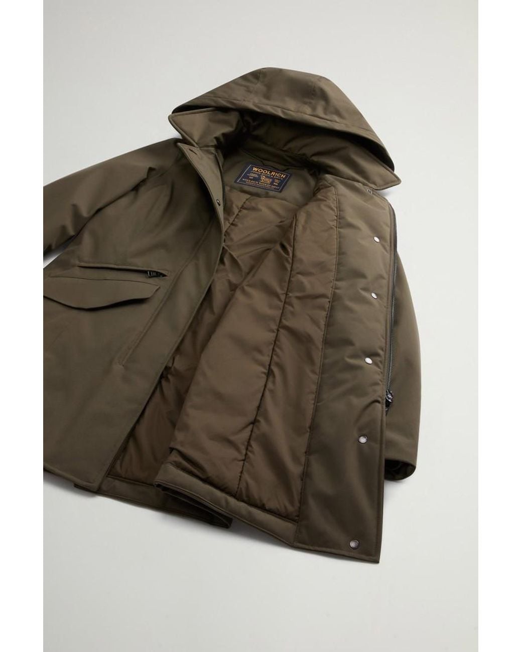 Abrigo De Light Stretch Con Capucha Extraíble Para Mujer Talla Woolrich de color Blue