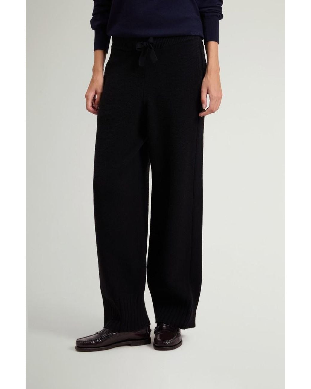 Pantalones De Lana Virgen Y Cachemira Para Mujer Talla Woolrich de color Blue