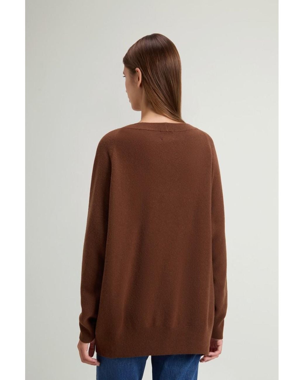 Jersey De Lana Virgen Y Cachemira Para Mujer Talla Woolrich de color Brown