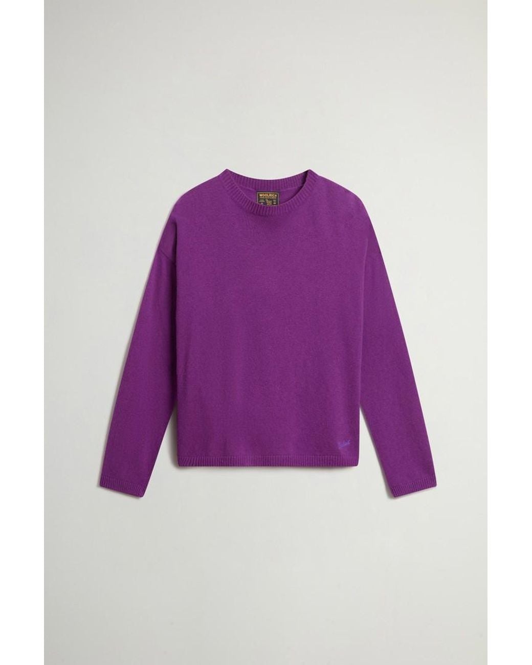 Jersey De Cuello Redondo De Mezcla De Lana Y Cachemira Para Mujer Talla Woolrich de color Purple