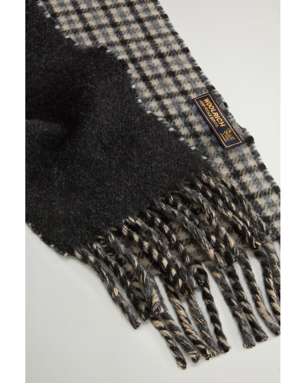 Bufanda De Pura Lana Con Estampado A Cuadros Para Hombre Talla One Woolrich de hombre de color White
