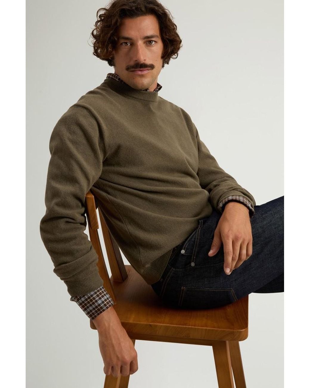 Jersey De Cuello Redondo De Pura Lana Virgen Para Hombre Talla Woolrich de hombre de color Natural