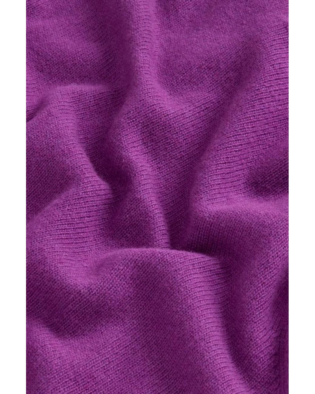 Jersey Con Cremallera Completa Y Capucha De Mezcla De Lana Y Cachemira Para Mujer Talla Woolrich de color Purple