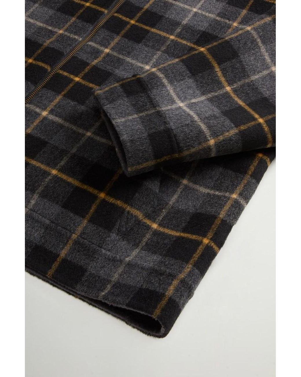 Chaqueta De Mezcla De Lana Con Capucha Y Cremallera Para Hombre Talla Woolrich de hombre de color Black