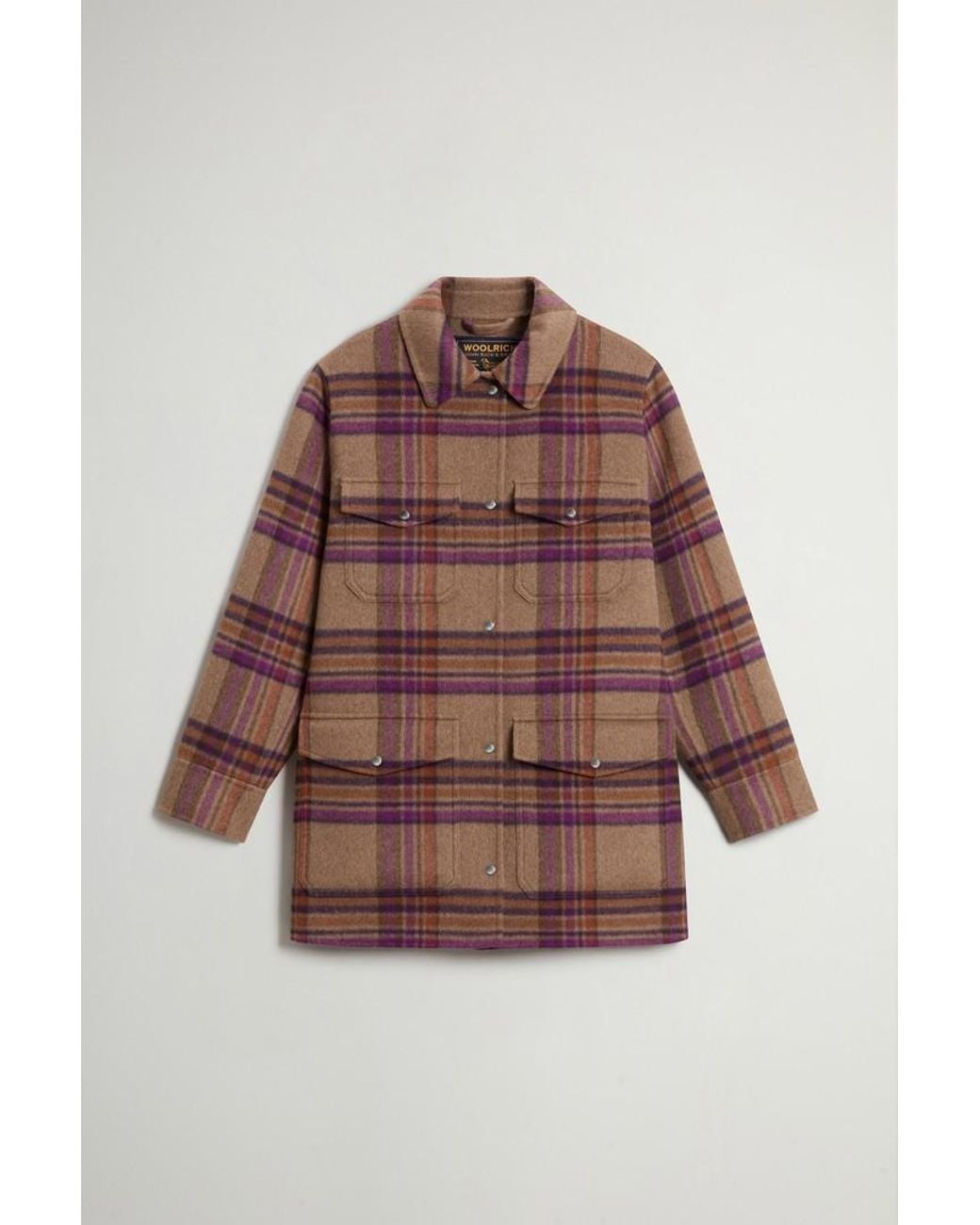 Abrigo De Mezcla De Lana Doble Para Mujer Talla Woolrich de color Blue