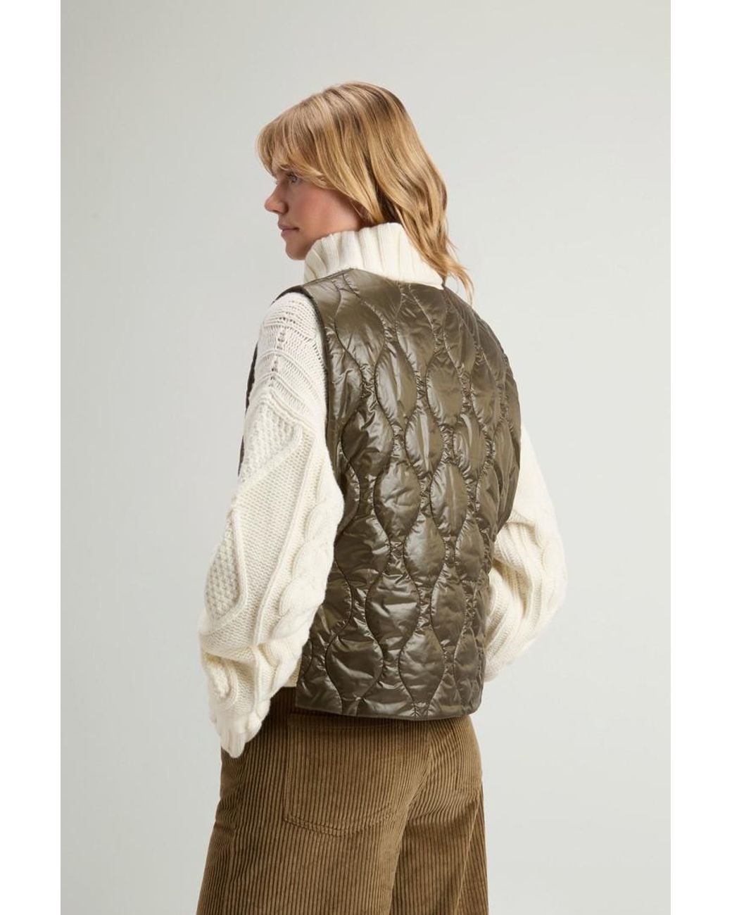 Chaleco Acolchado Plegable De Urban Light Nylon Para Mujer Talla One Woolrich de color Green