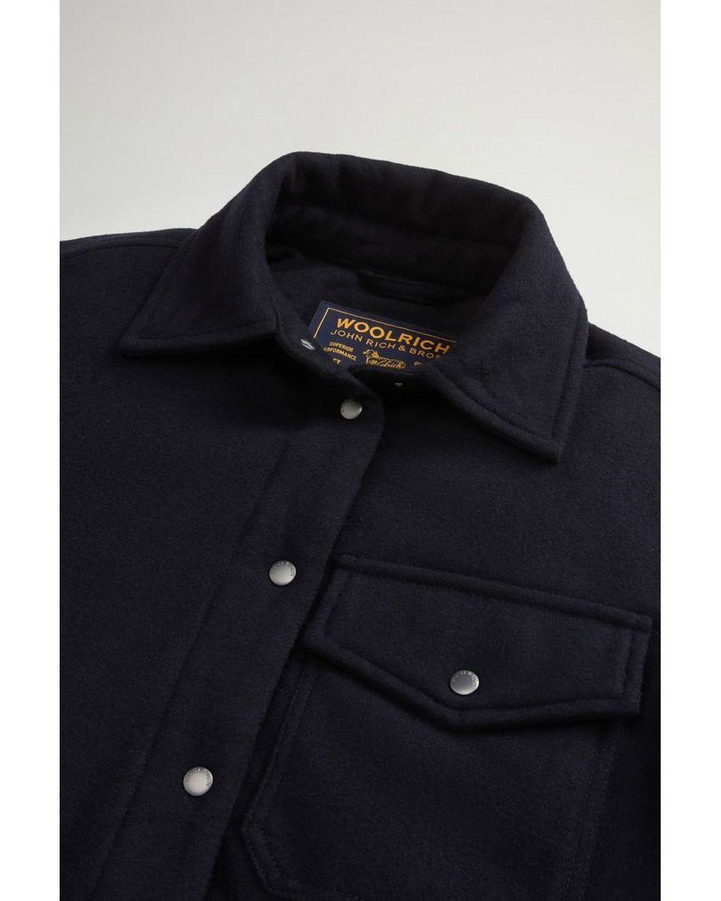 Chaqueta Camisera Alaskan Acolchada De Mezcla De Lana Italiana Reciclada Para Mujer Talla Woolrich de color Blue