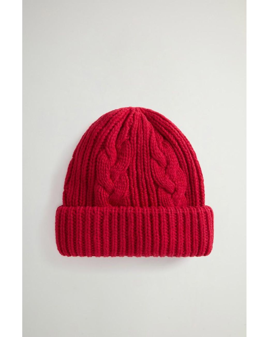 Gorro De Mezcla De Lana Y Algodón Para Hombre Talla Woolrich de hombre de color Red
