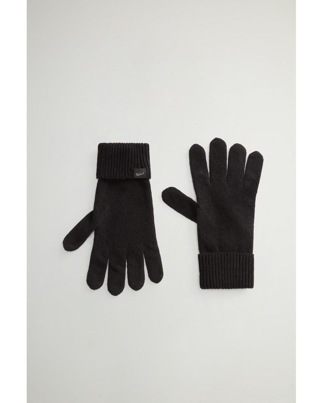 Uomo Guanti di Woolrich in Black da Uomo