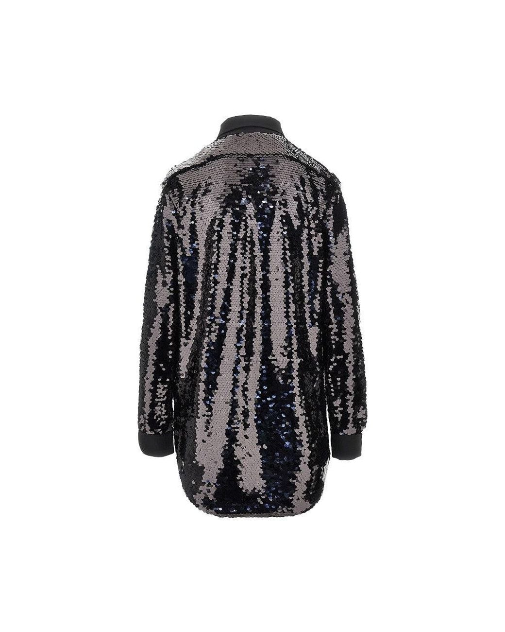 Alberta Ferretti Black Sequinned Oversized Shirt