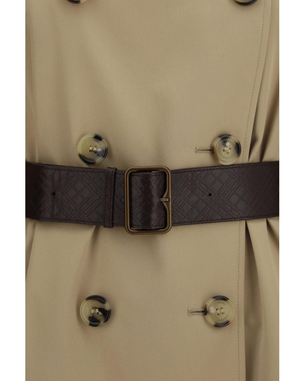 Burberry Natural Kensington Midi Leather Trench