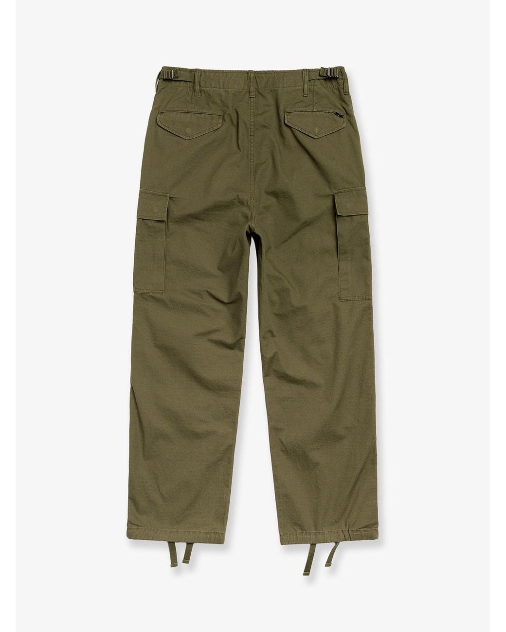 Stussy Green Relaxed Fit Cargo Trousers for men