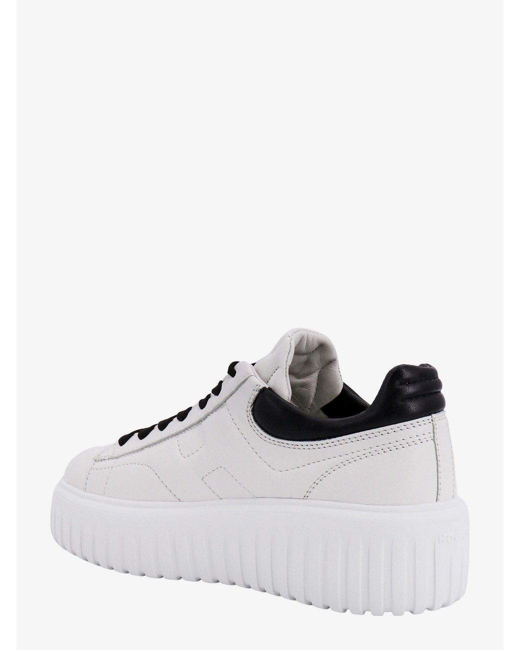 Hogan White H-Stripes Leather Sneakers