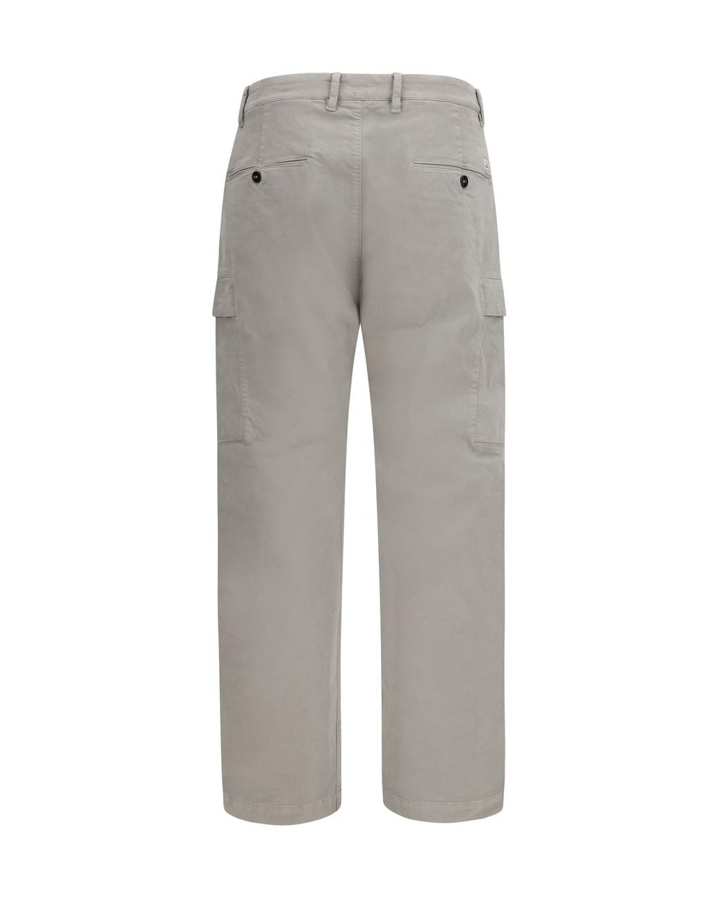 C P Company Gray Stretch Cotton Satin Cargo Pants Fallen Rock for men