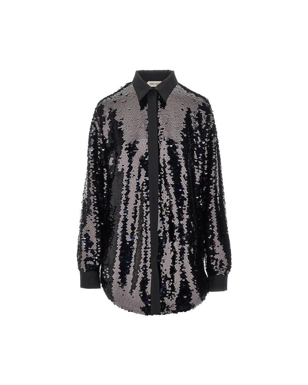 Alberta Ferretti Black Sequinned Oversized Shirt