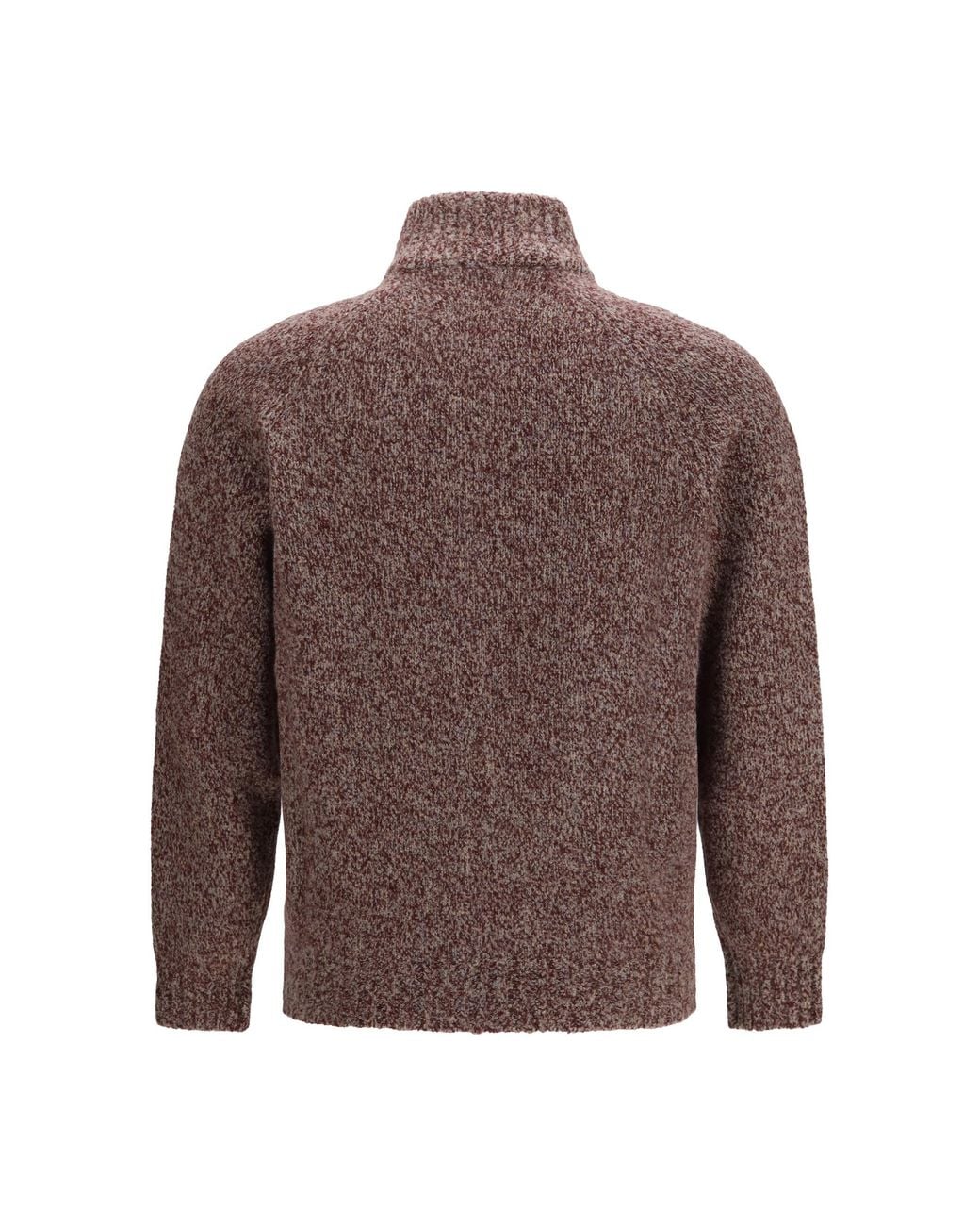 Brunello Cucinelli Brown Mélange Wool Silk Cashmere Cardigan for men