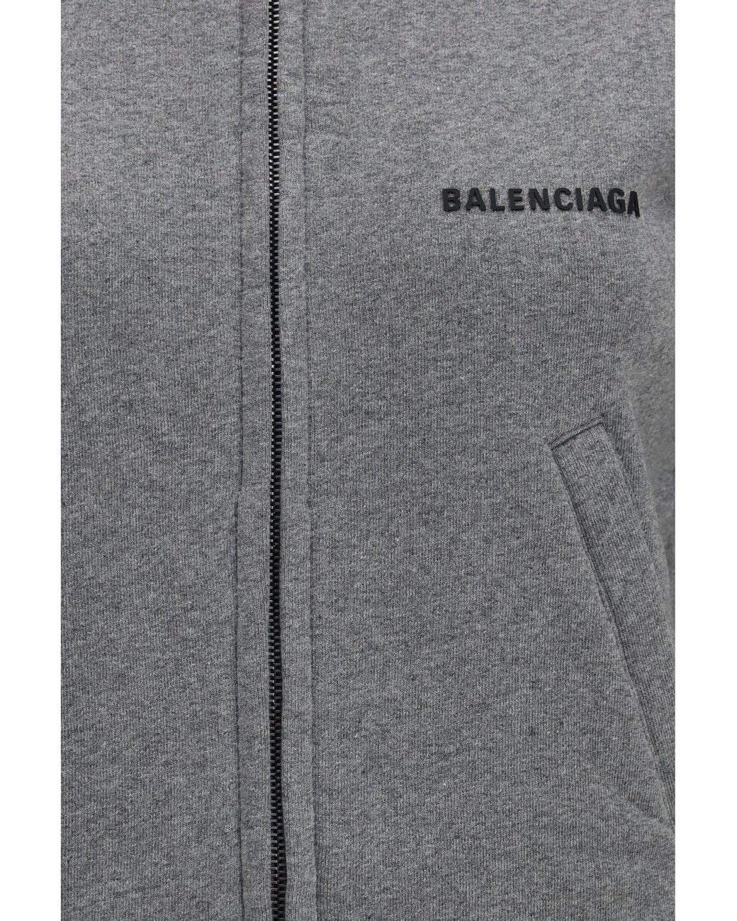 Balenciaga Gray Fitted Zip-Up Hoodie