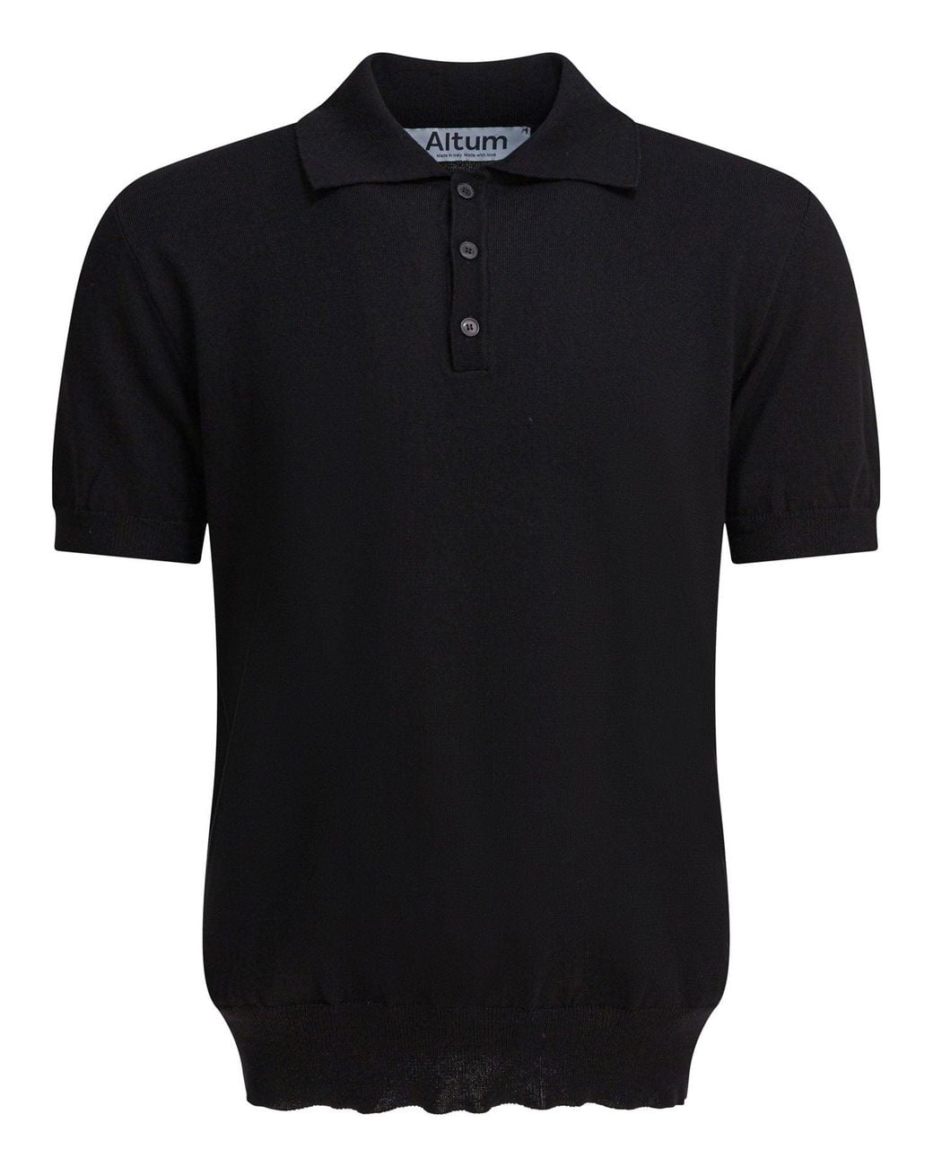 Altum Black Cotton Polo Shirt for men