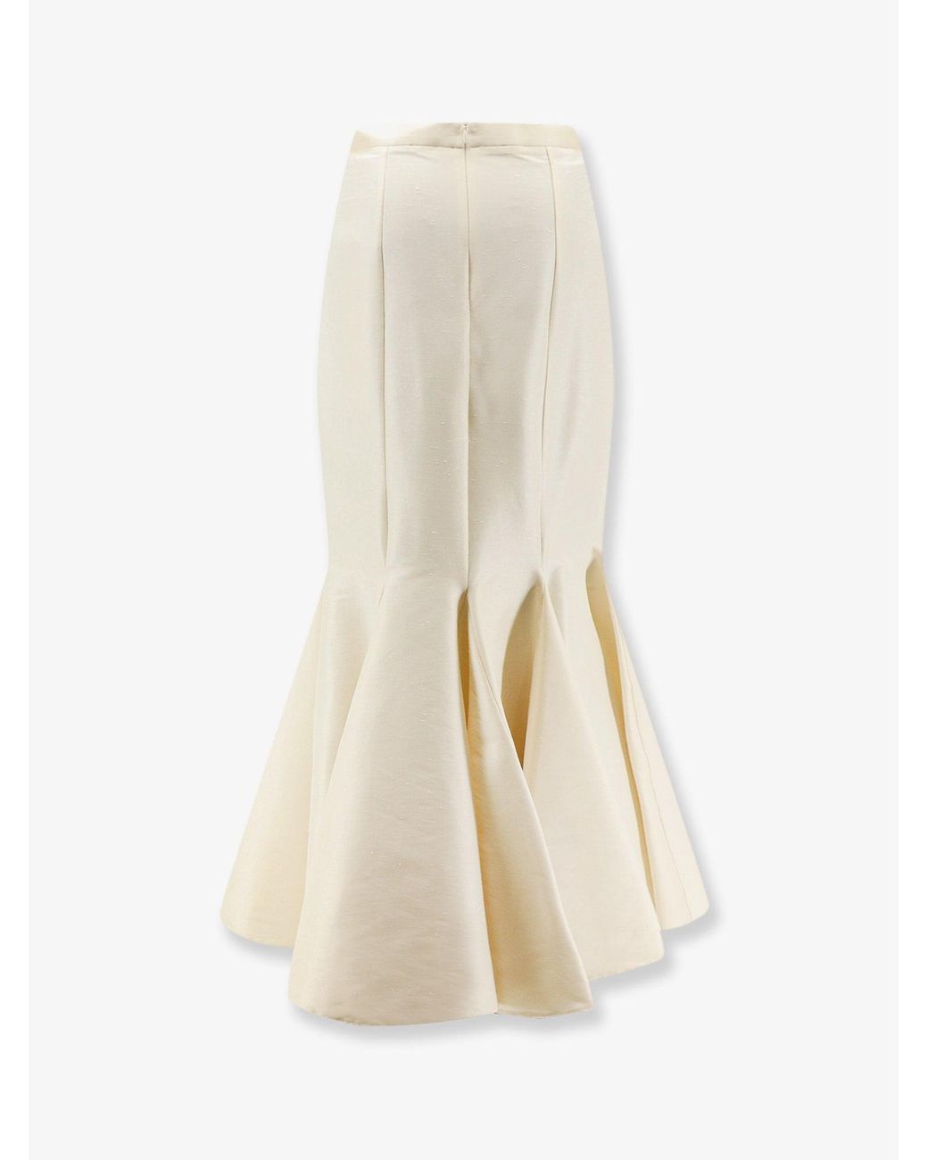 ACTUALEE White Shantung Long Skirt