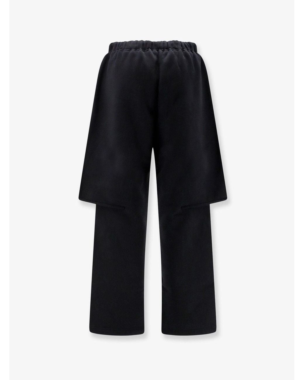 Sacai Black Cotton Trousers With A Layered Trompe L'Oeil Design