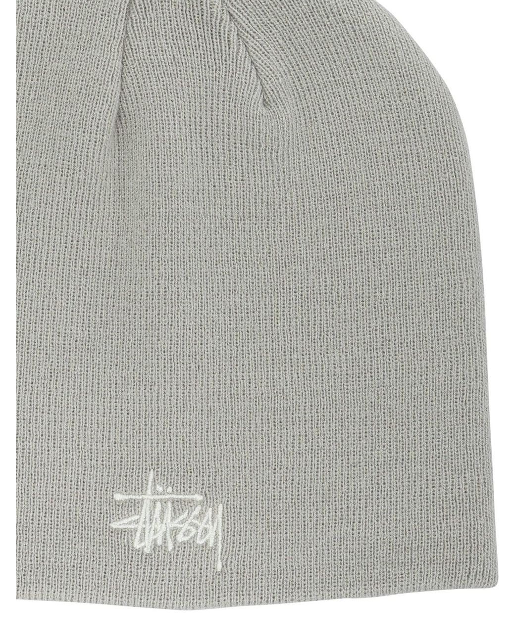 Stussy Gray Acrylic Hat for men