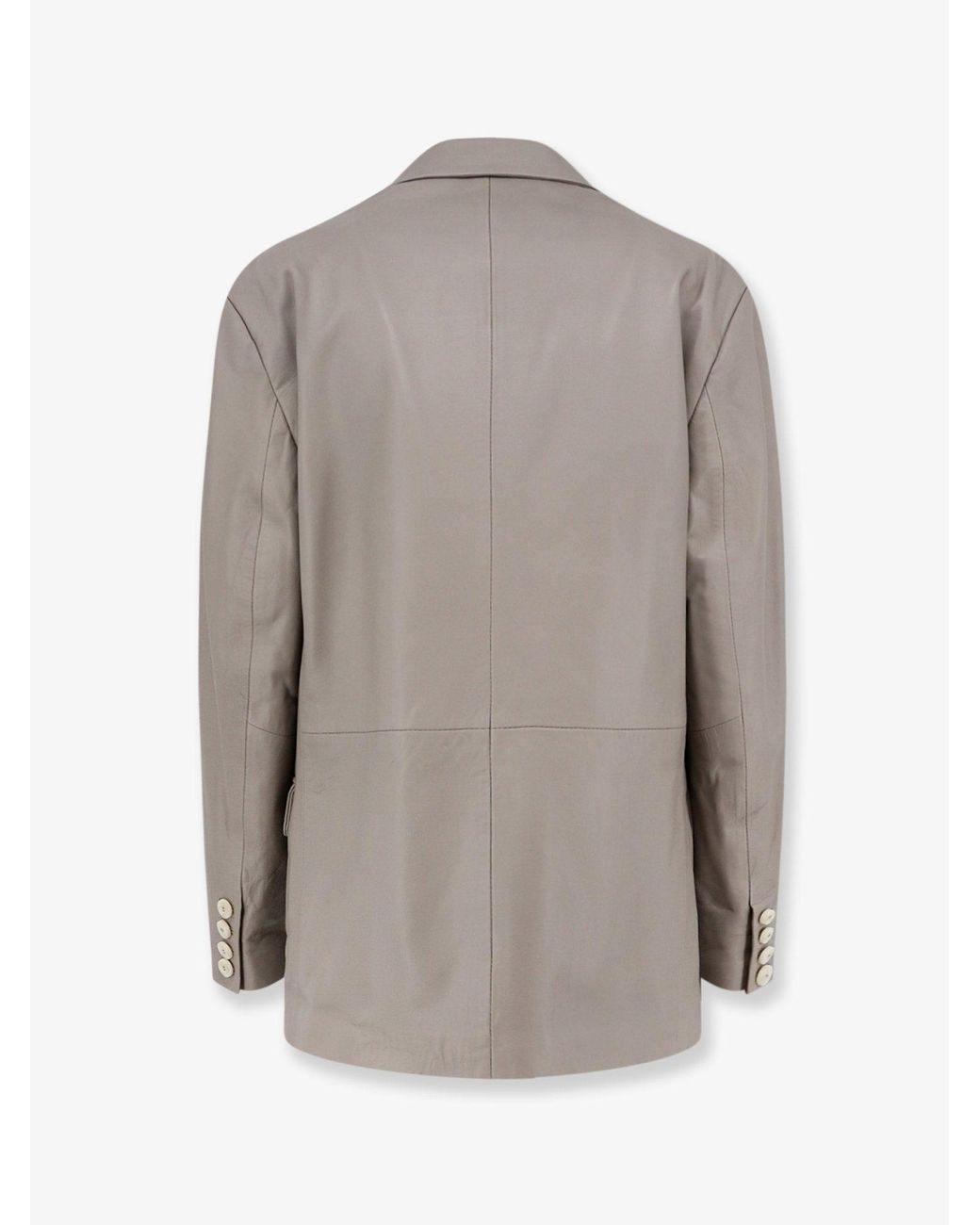 Alysi Gray Leather Blazer