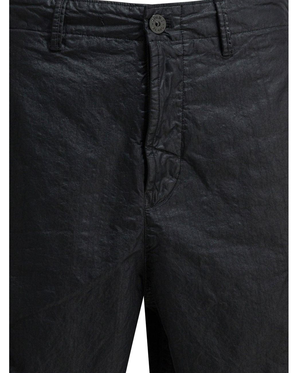 Stone Island Black Wide Fit Cargo Shorts for men