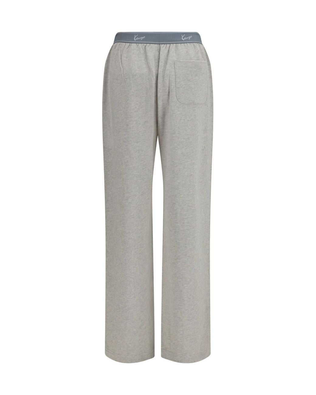 KENZO Gray Signature Stretch Cotton Pants