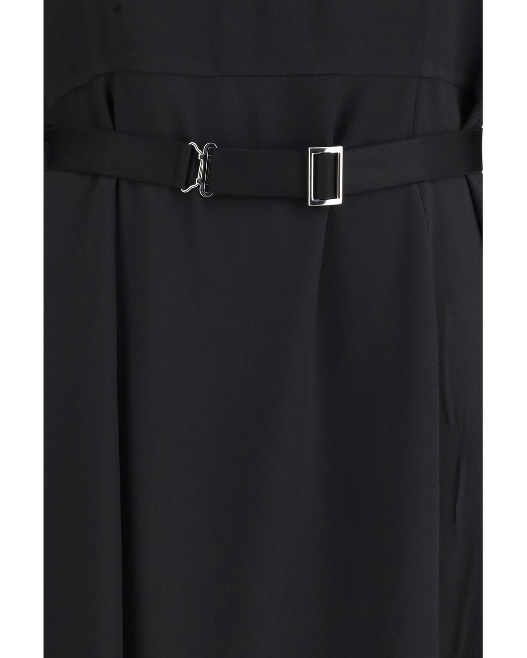 Prada Black Wool And Silk Midi Dress