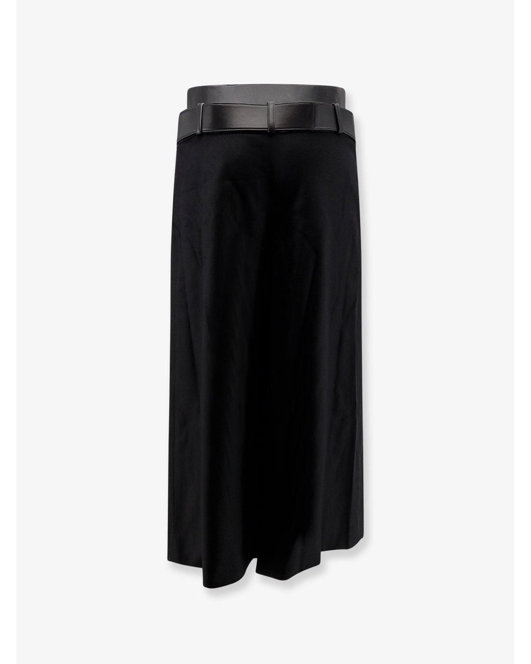 R2W Black Nayla Pleated Wool Trousers Skirt
