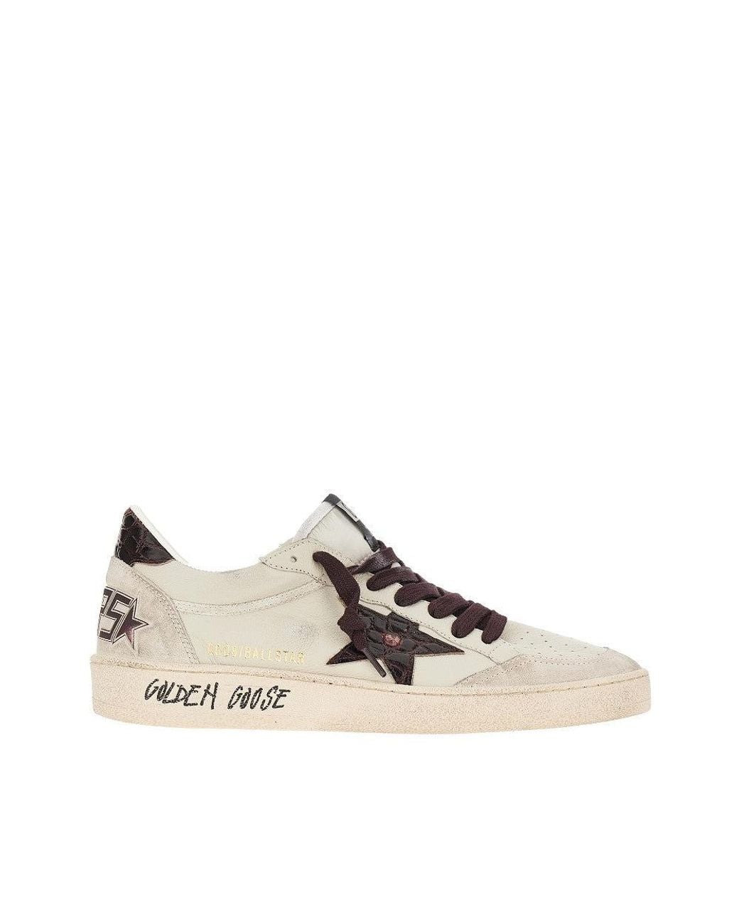 Golden Goose Deluxe Brand Natural 'Ballstar' Leather Sneakers for men