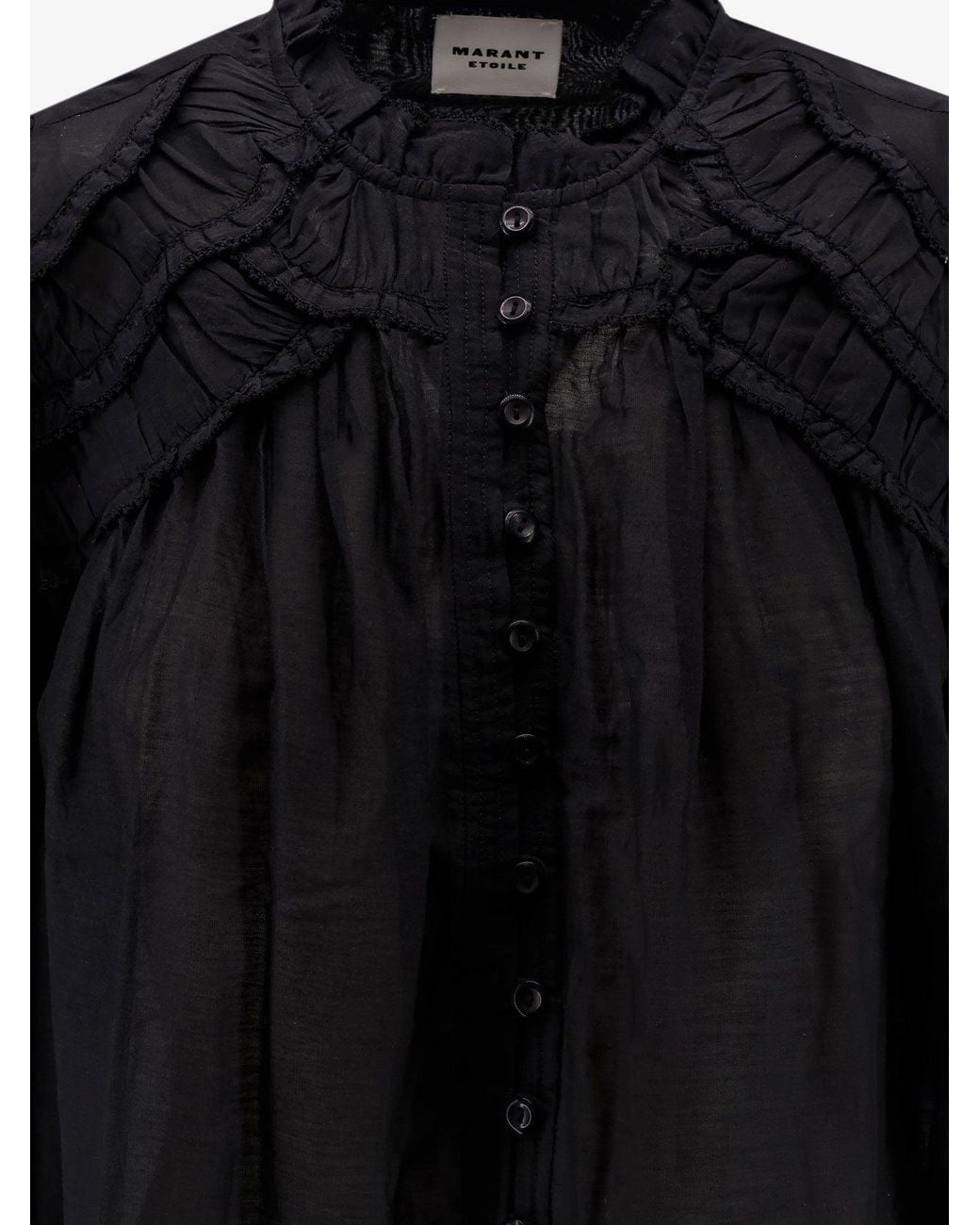 Isabel Marant Black Christa Cotton And Viscose Shirt