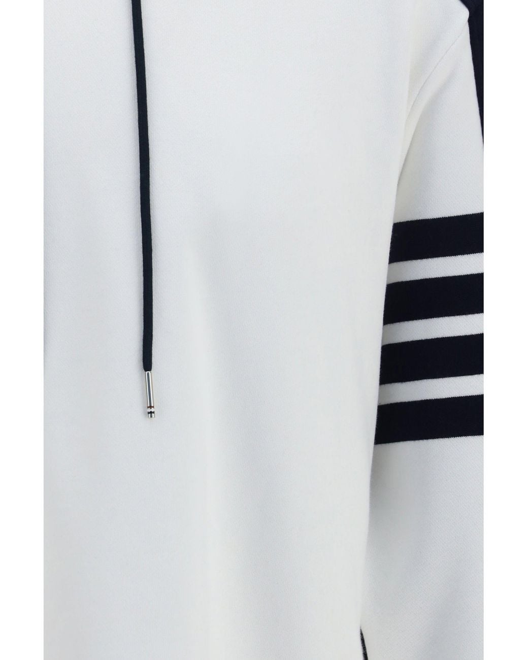 Thom Browne Black Loopback Colorblock Hooded Sweatshirt for men