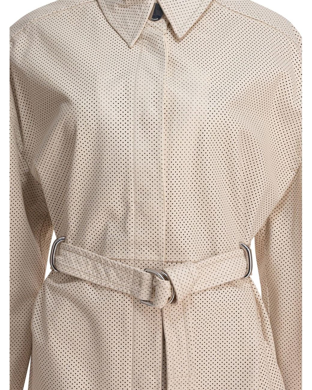 Max Mara Natural Trench Coat With Leather Belt Jackets And Coats