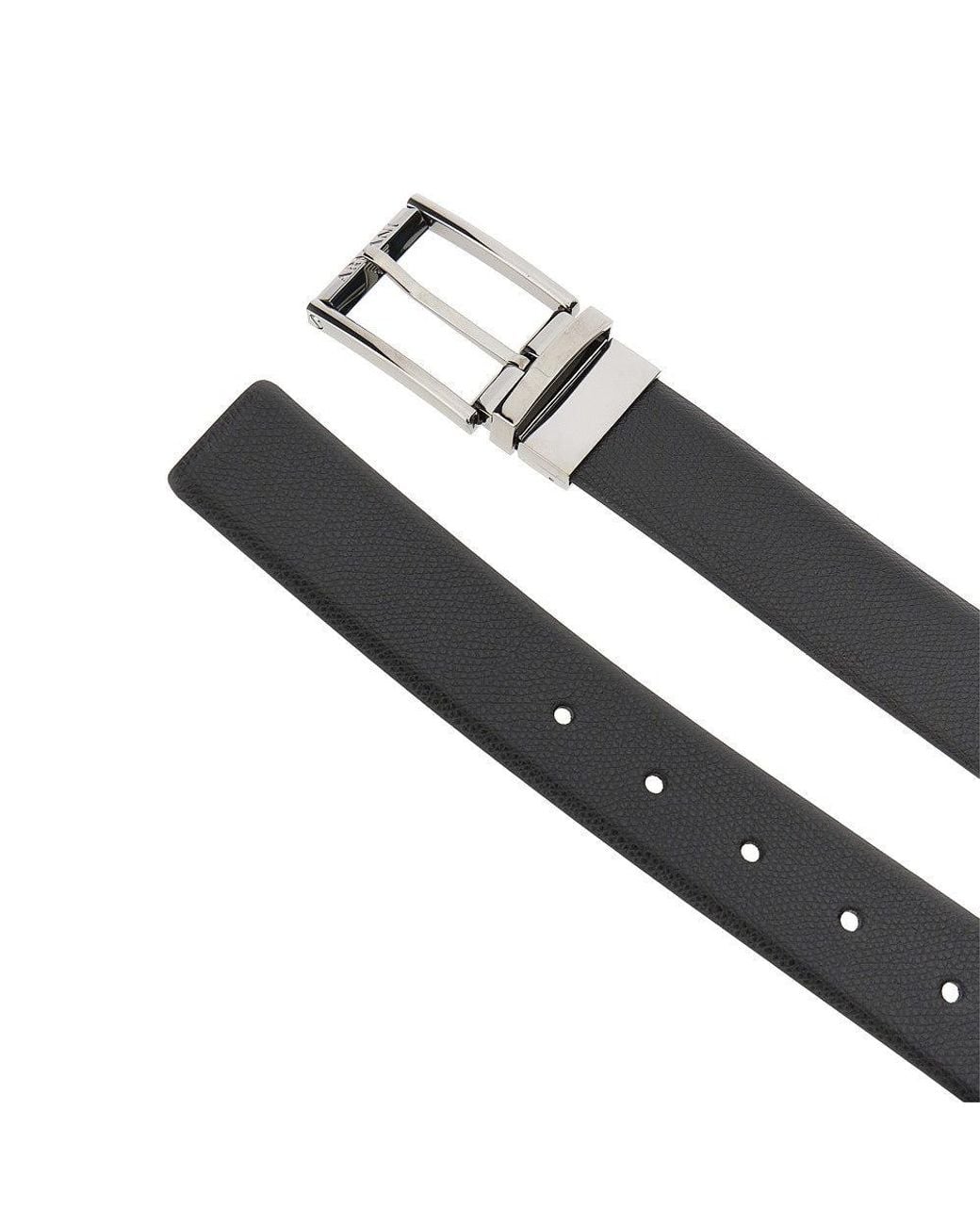 Emporio Armani Black Reversible Leather Belt for men