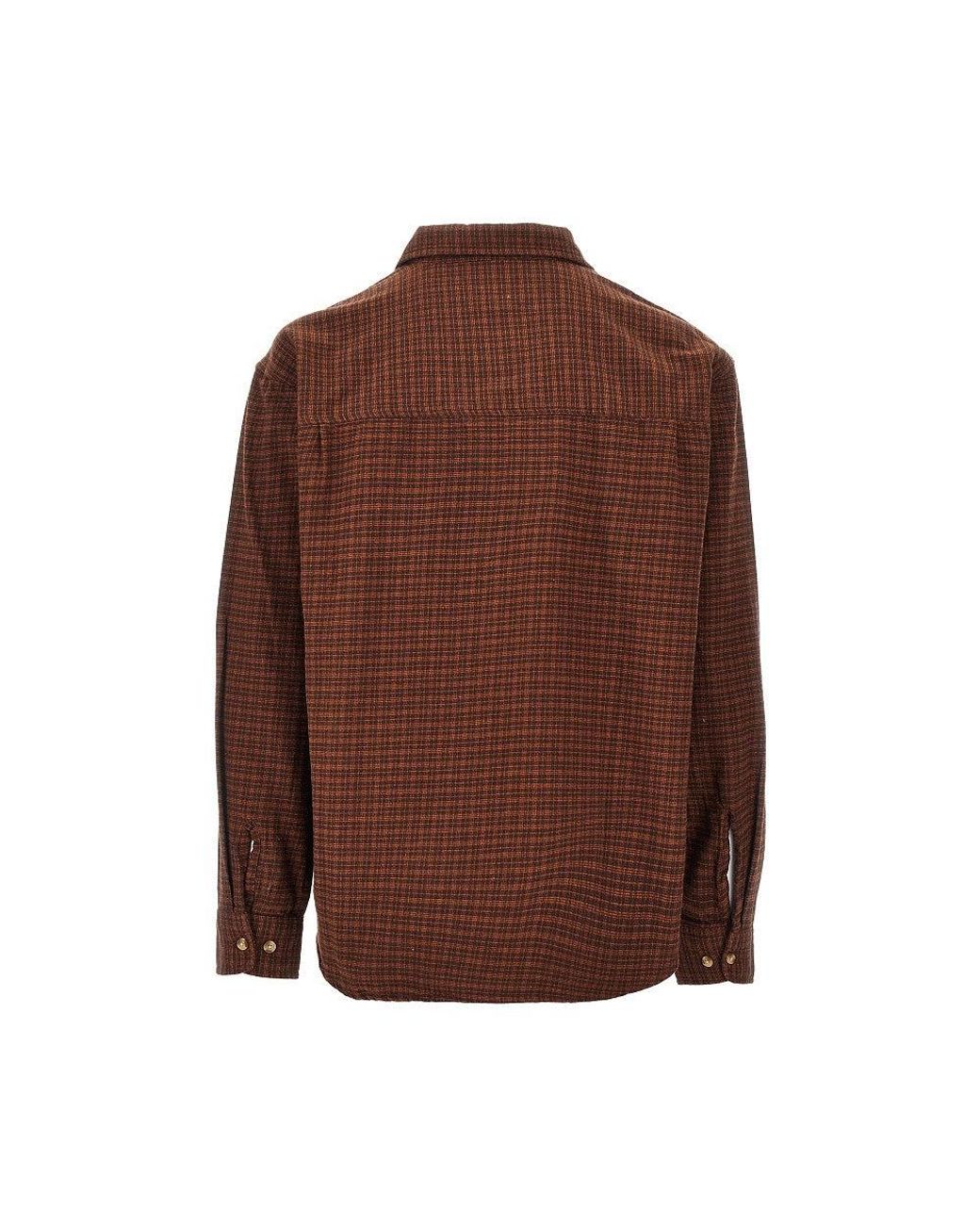 Obey Brown Check Flannel Shirt for men