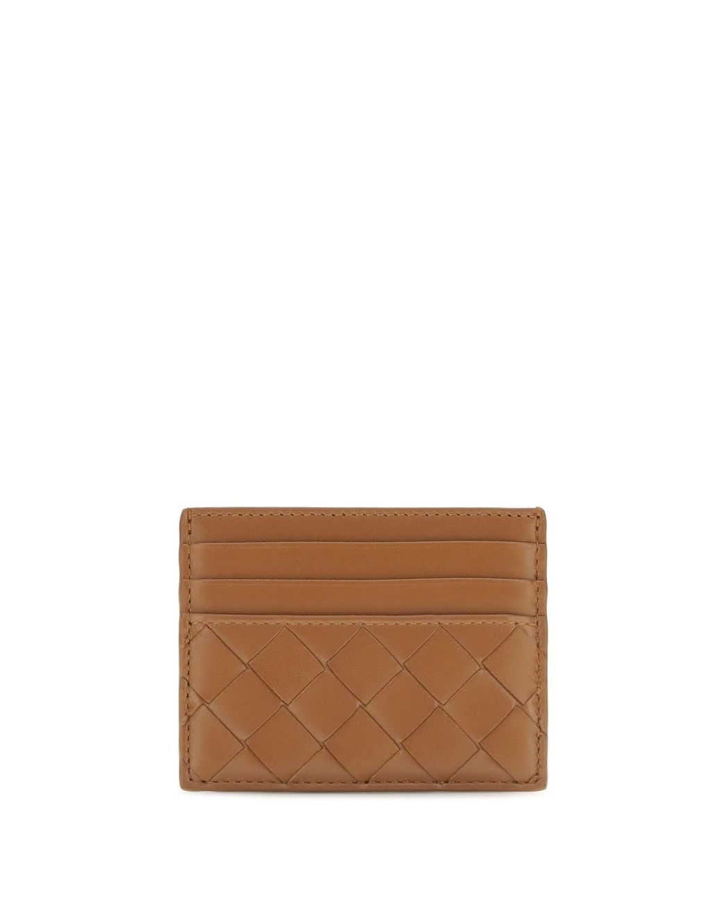 Bottega Veneta Brown Leather Card Holder Tannin